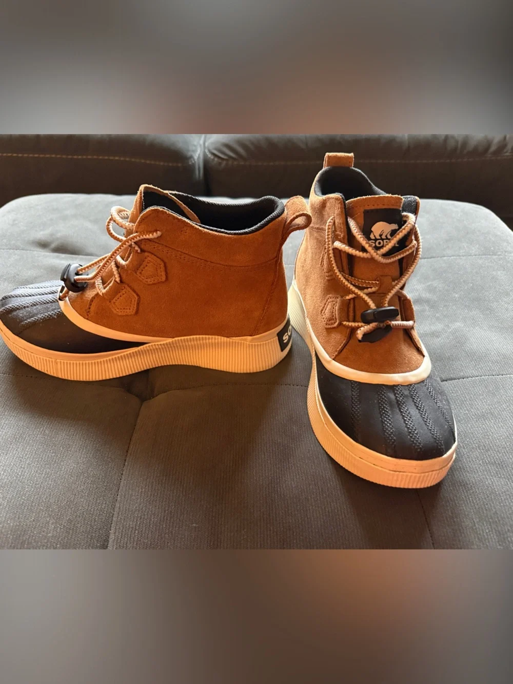 Sorel Kids Brown and Black Suede Rain & Snow Boots